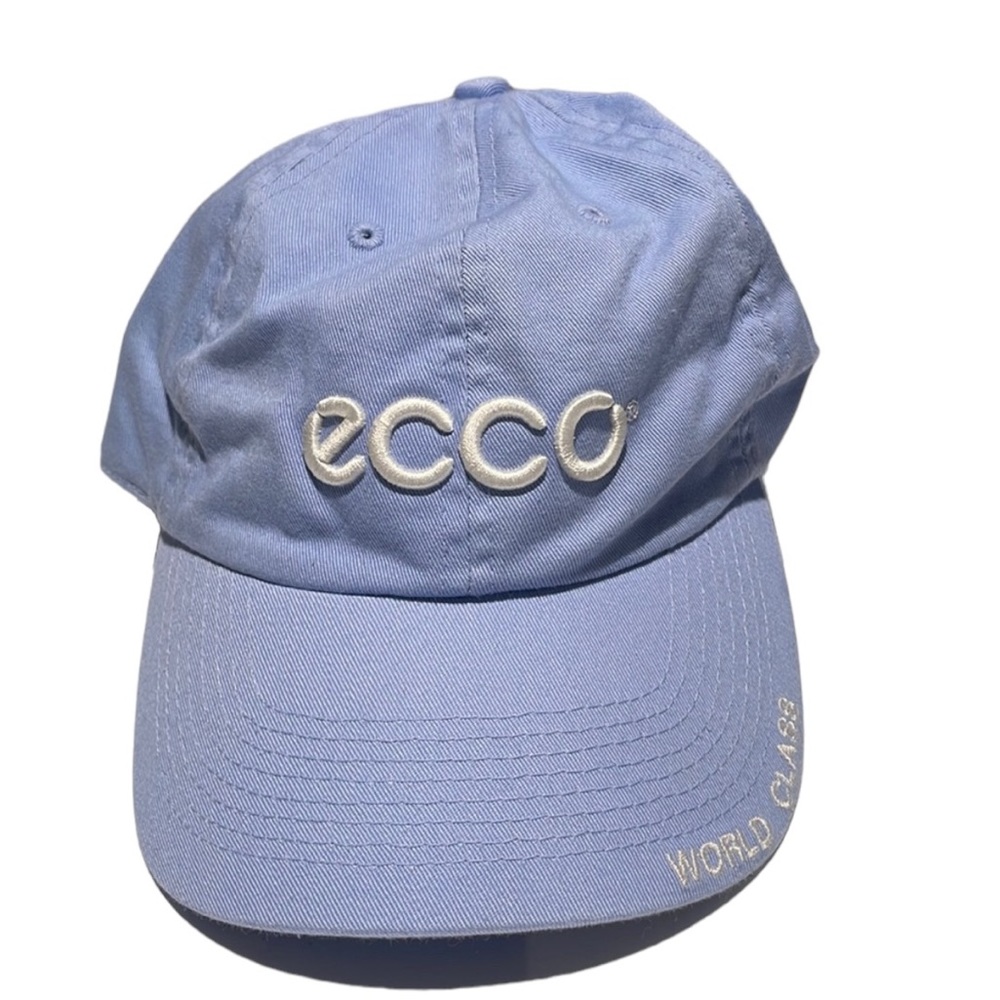 Ecco Baseball Hat. Light blue with white embroidery. New